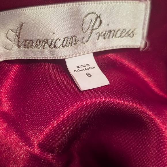 American Princess Maroon Lace Dress with Pearl Detail - Picture 11 of 13